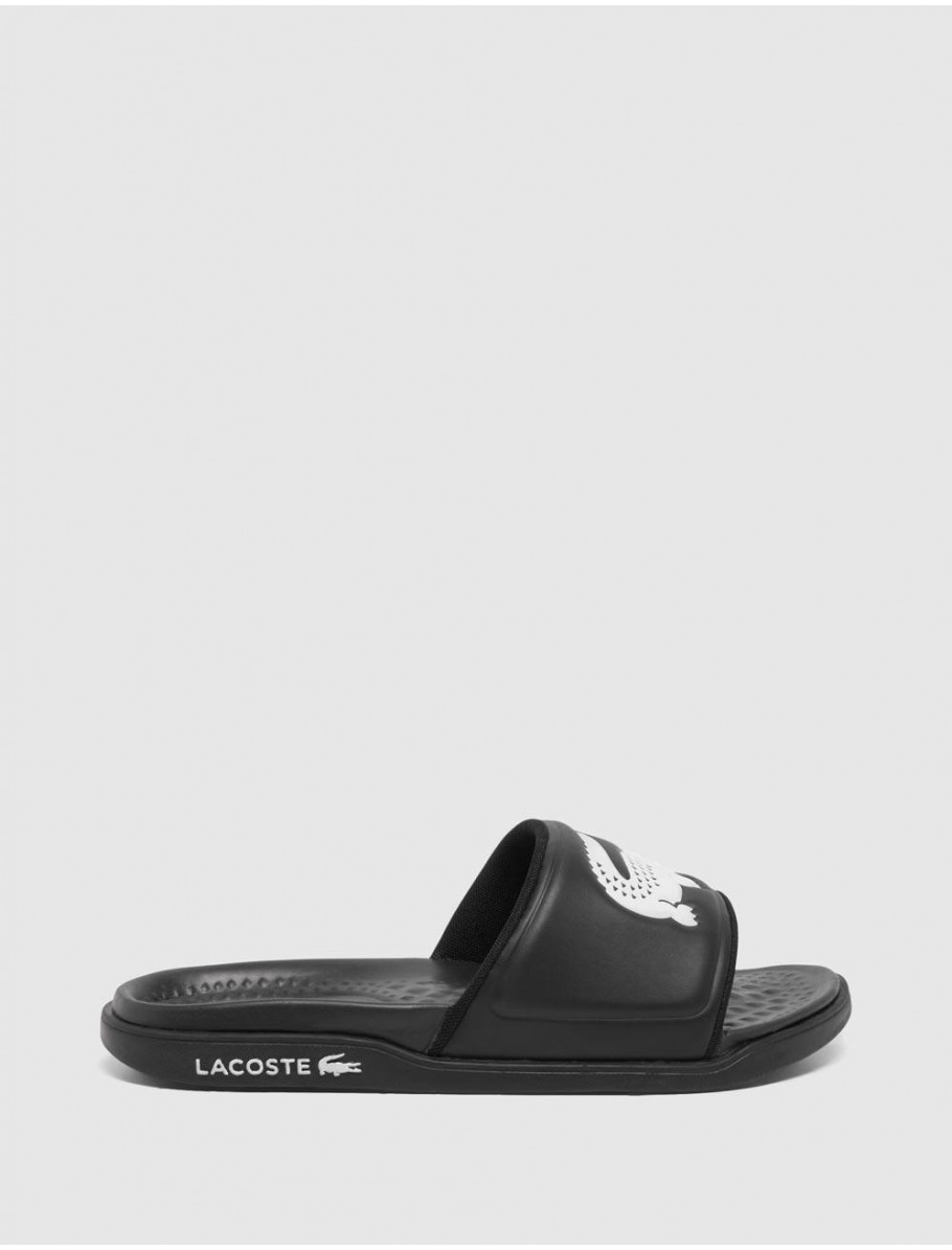 CHANCLA LACOSTE SERVE SLIDE DUAL NEGRO