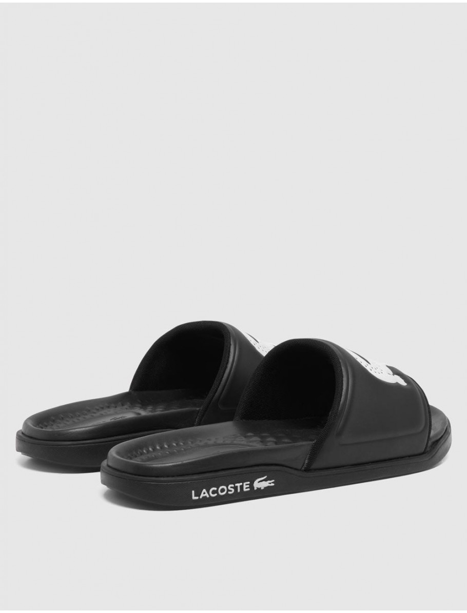 CHANCLA LACOSTE SERVE SLIDE DUAL NEGRO