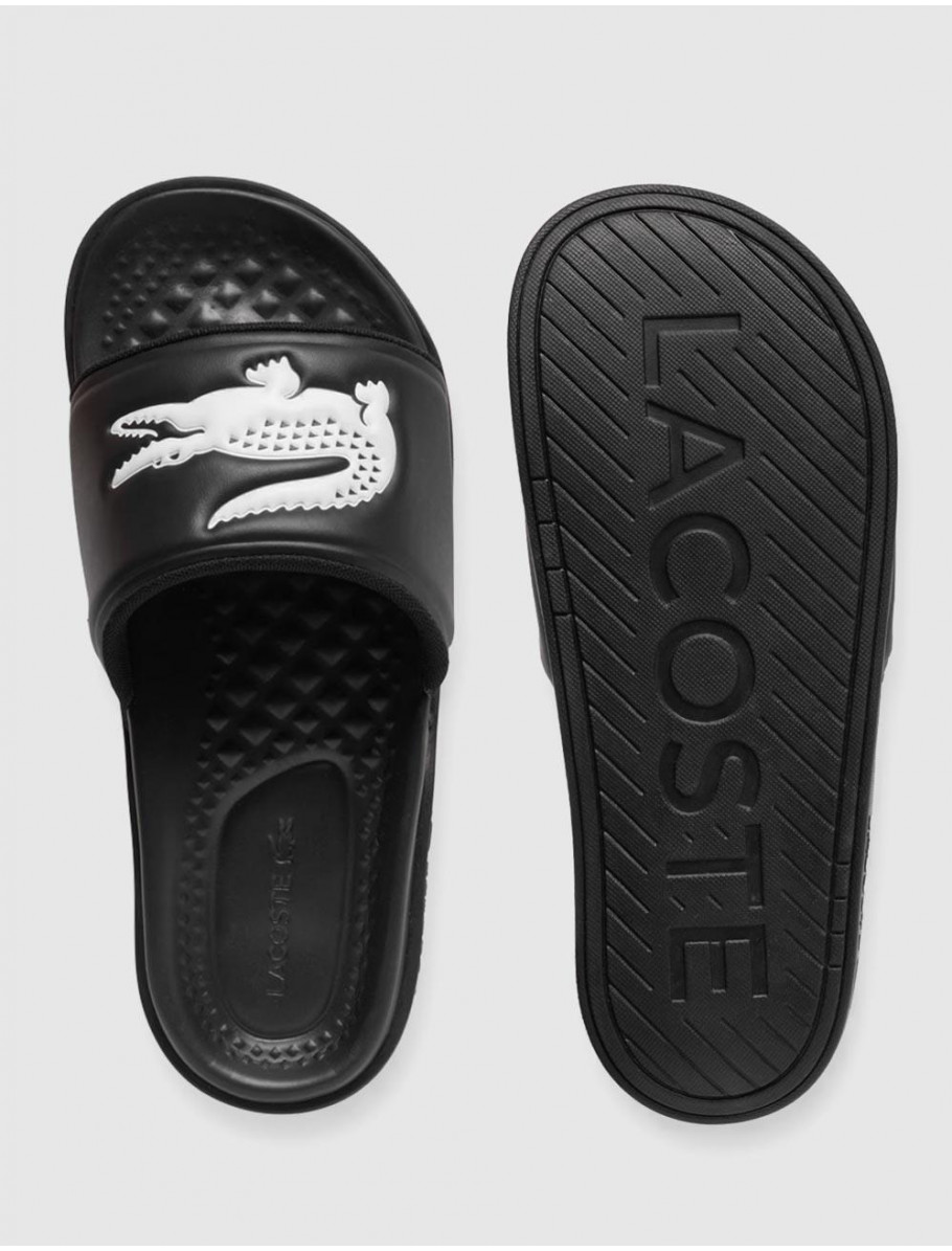 CHANCLA LACOSTE SERVE SLIDE DUAL NEGRO