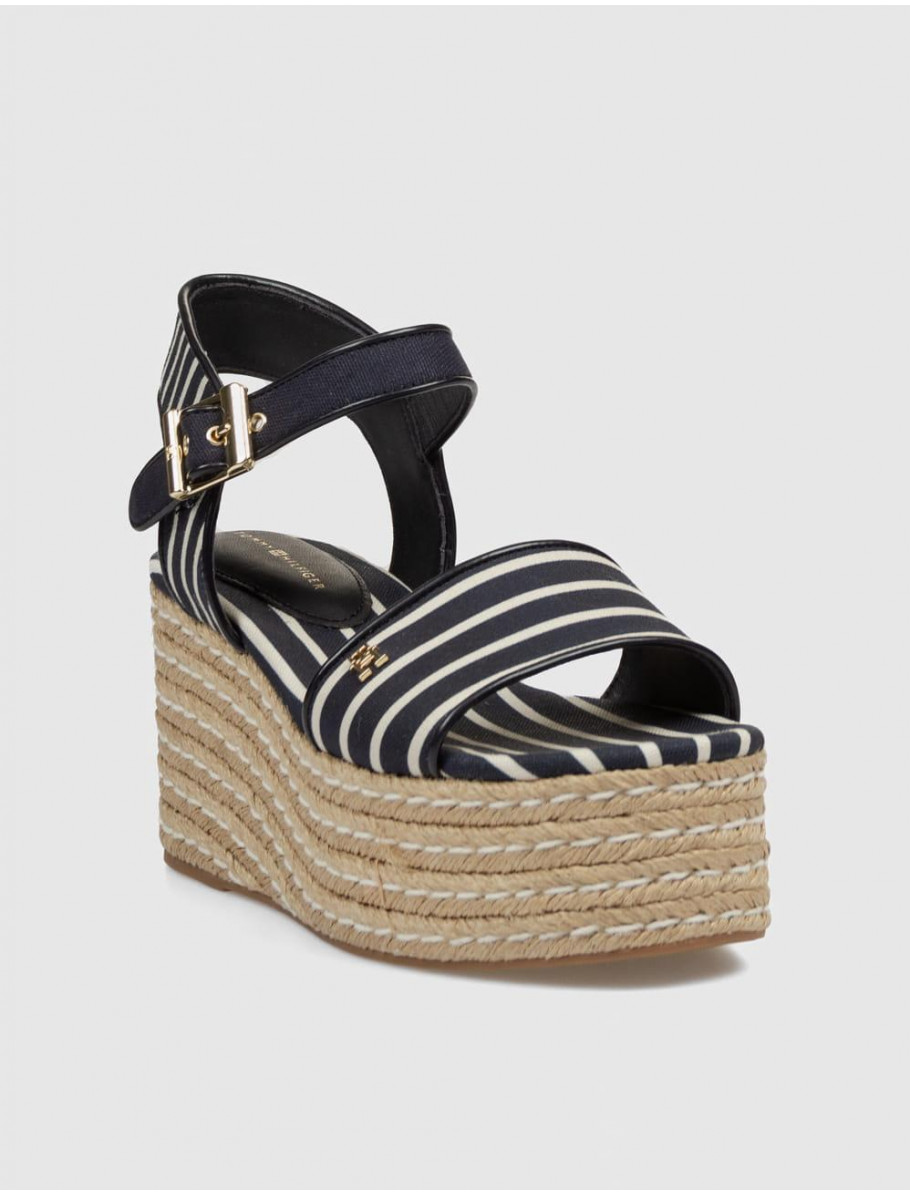 ALPARGATA TOMMY HILFIGER PLATFORM WEDGE BRETON STRIPES MARINO