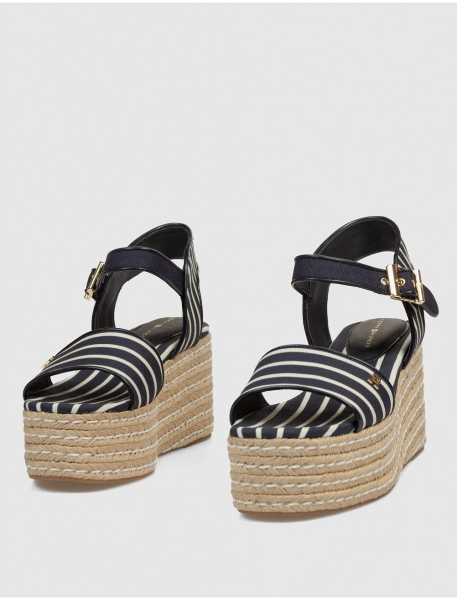 ALPARGATA TOMMY HILFIGER PLATFORM WEDGE BRETON STRIPES MARINO