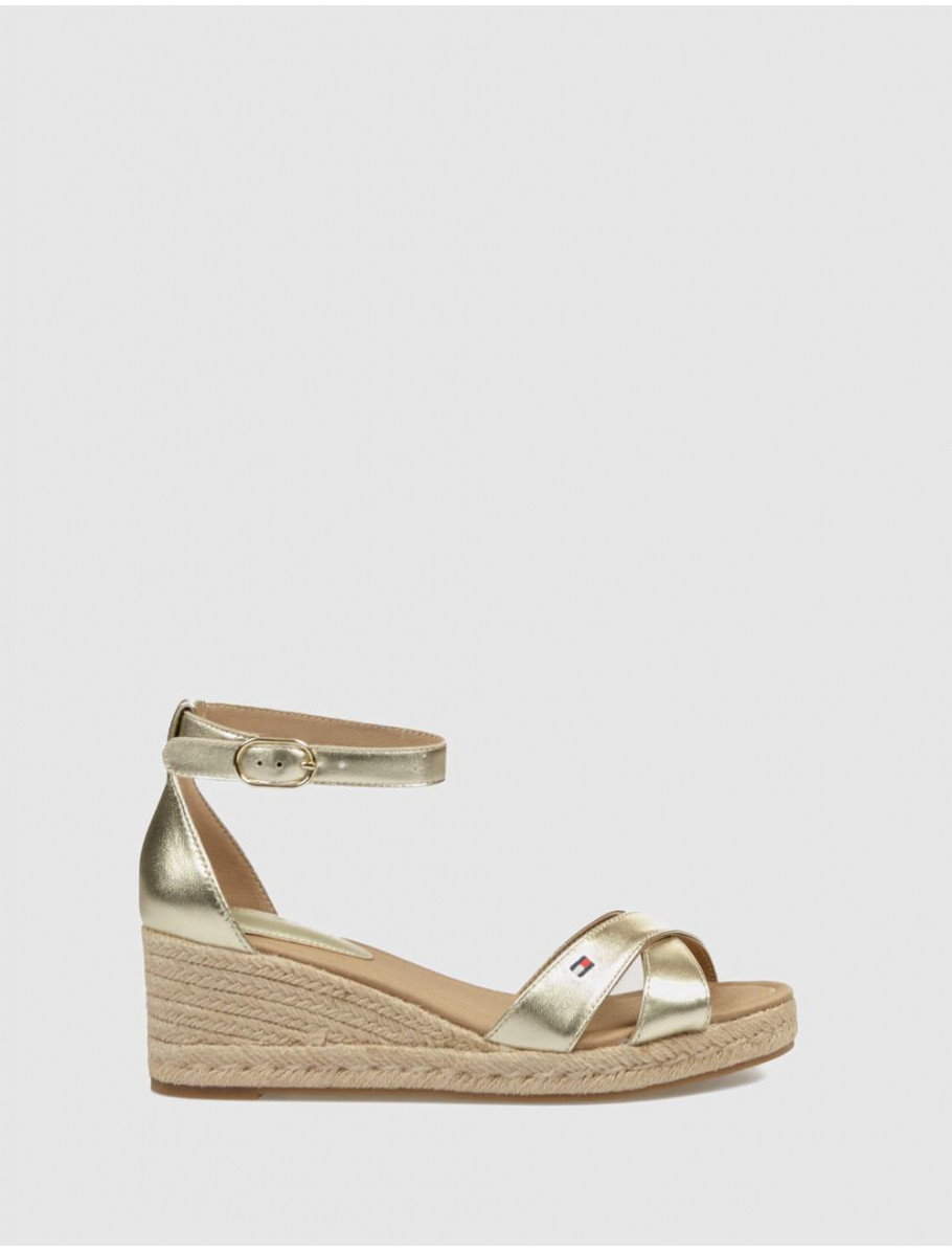 ALPARGATA TOMMY HILFIGER MID WEDGE ESPAD X CROSS ORO