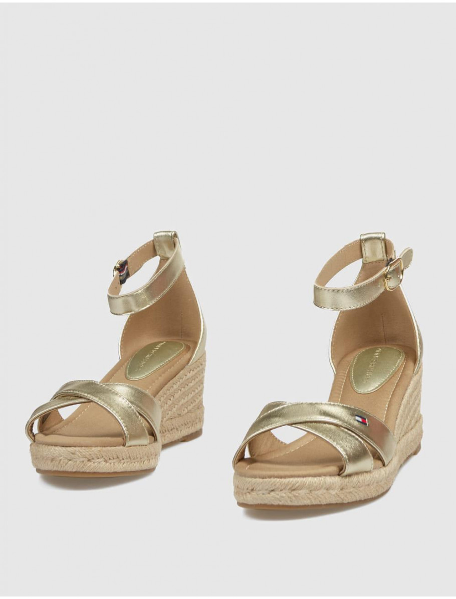 ALPARGATA TOMMY HILFIGER MID WEDGE ESPAD X CROSS ORO