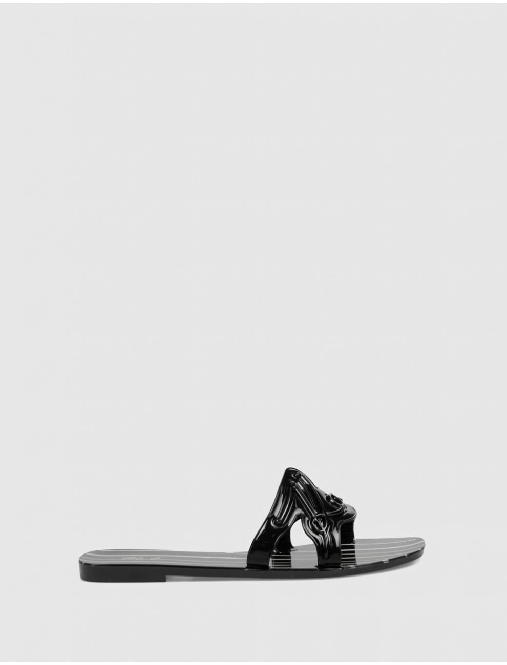 CHANCLA KARL LAGERFELD JELLY SIGNATURE STRIPES NEGRO