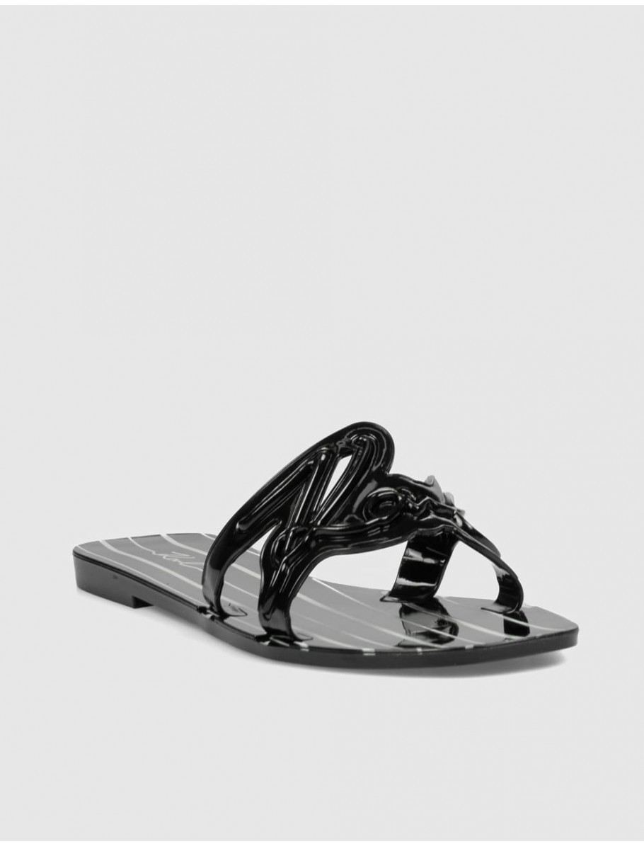 CHANCLA KARL LAGERFELD JELLY SIGNATURE STRIPES NEGRO