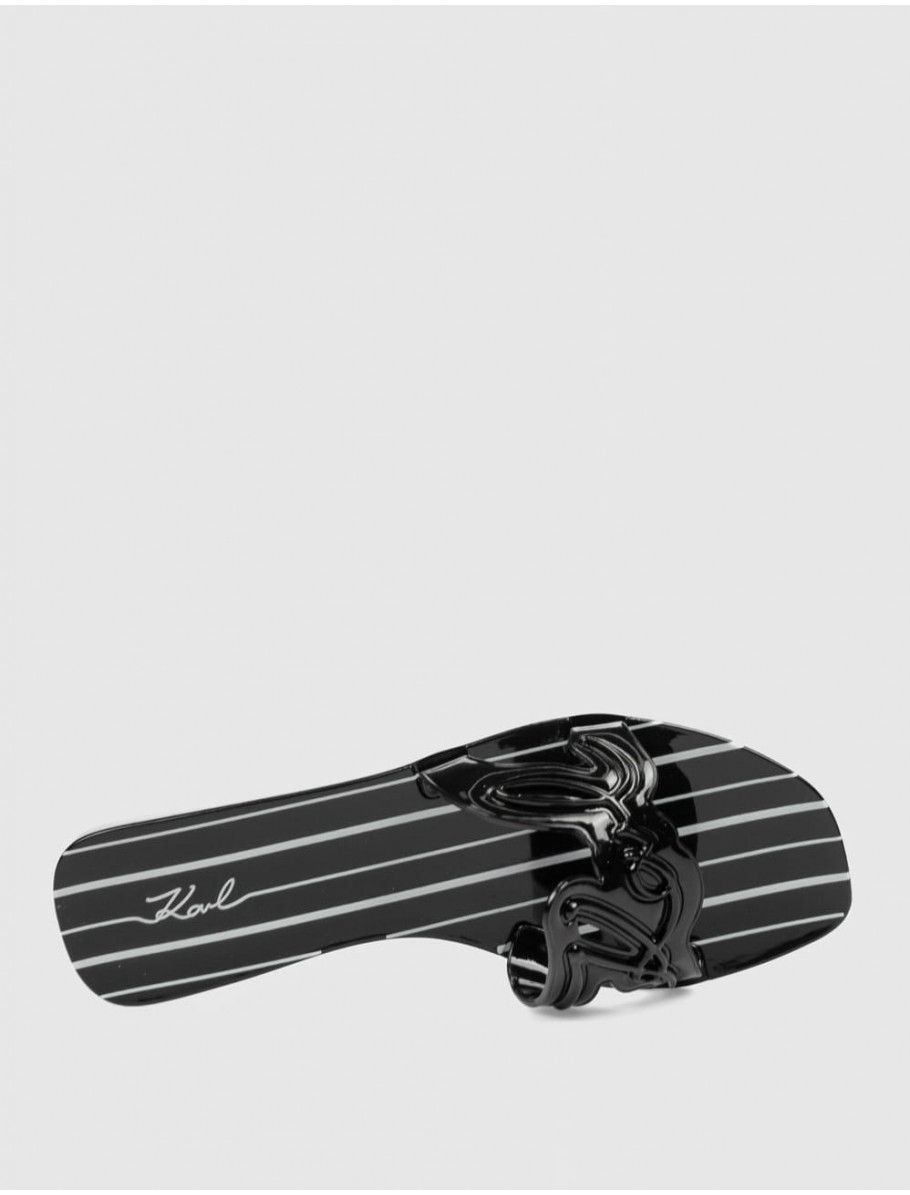 CHANCLA KARL LAGERFELD JELLY SIGNATURE STRIPES NEGRO