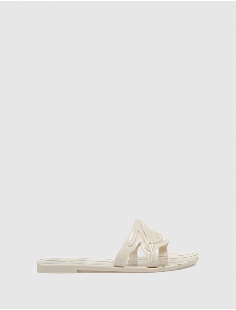 CHANCLA KARL LAGERFELD JELLY SIGNATURE STRIPES BEIG