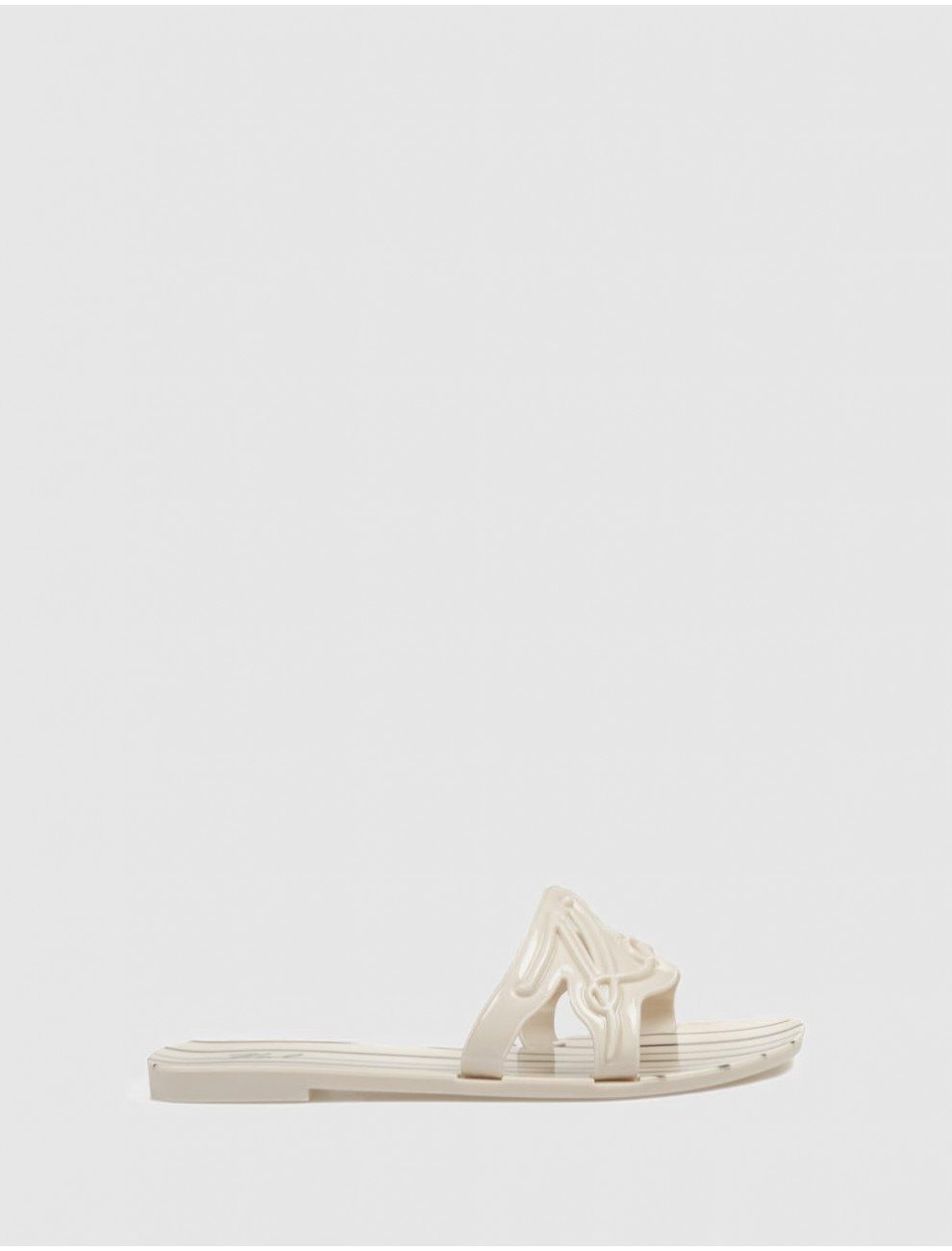 CHANCLA KARL LAGERFELD JELLY SIGNATURE STRIPES BEIG