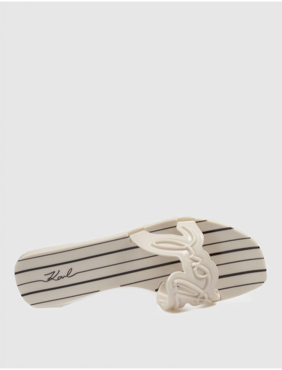 CHANCLA KARL LAGERFELD JELLY SIGNATURE STRIPES BEIG