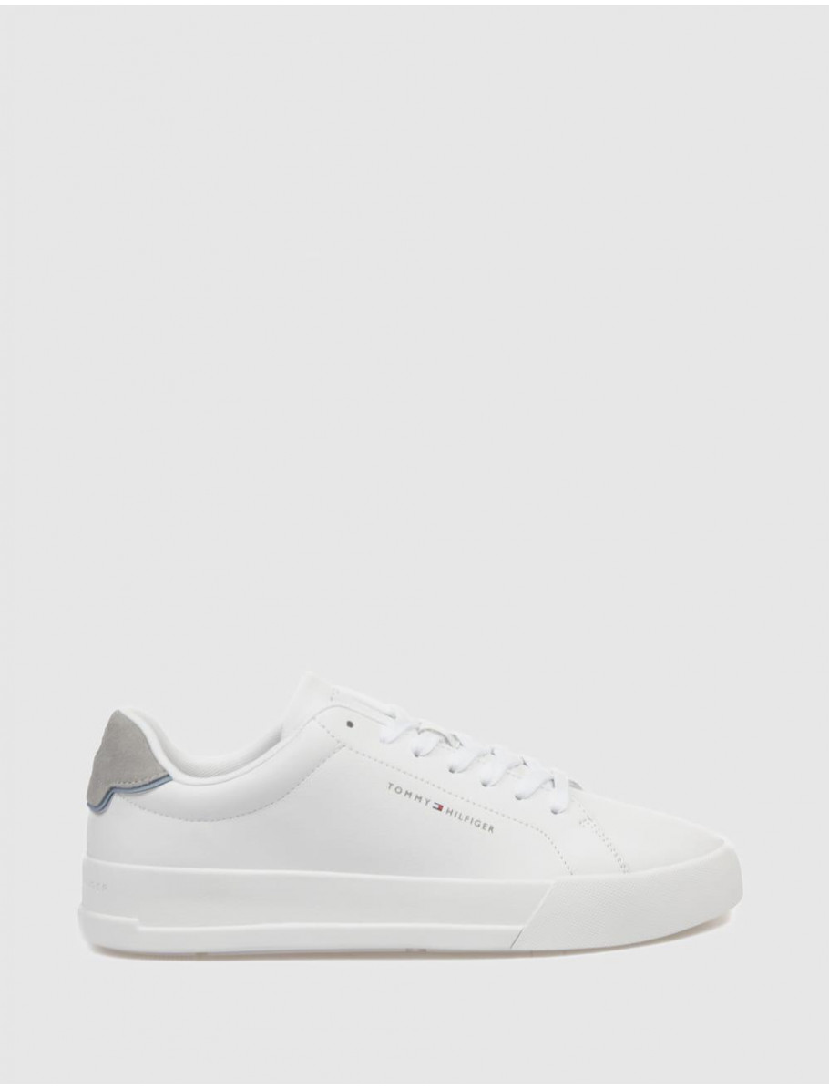 ZAPATILLA TOMMY HILFIGER TH COURT CORE ESS LEATHER BLANCO