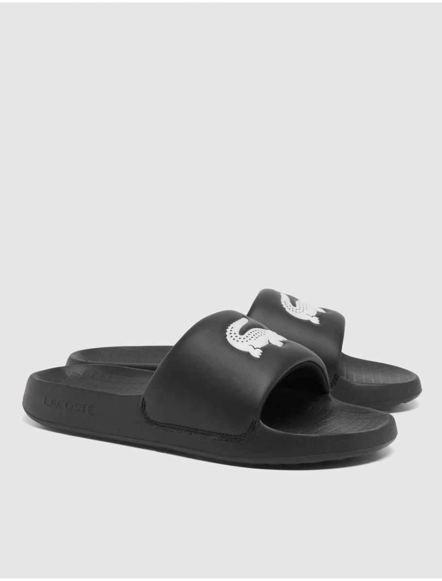 CHANCLA LACOSTE SERVE SLIDE 10 NEGRO