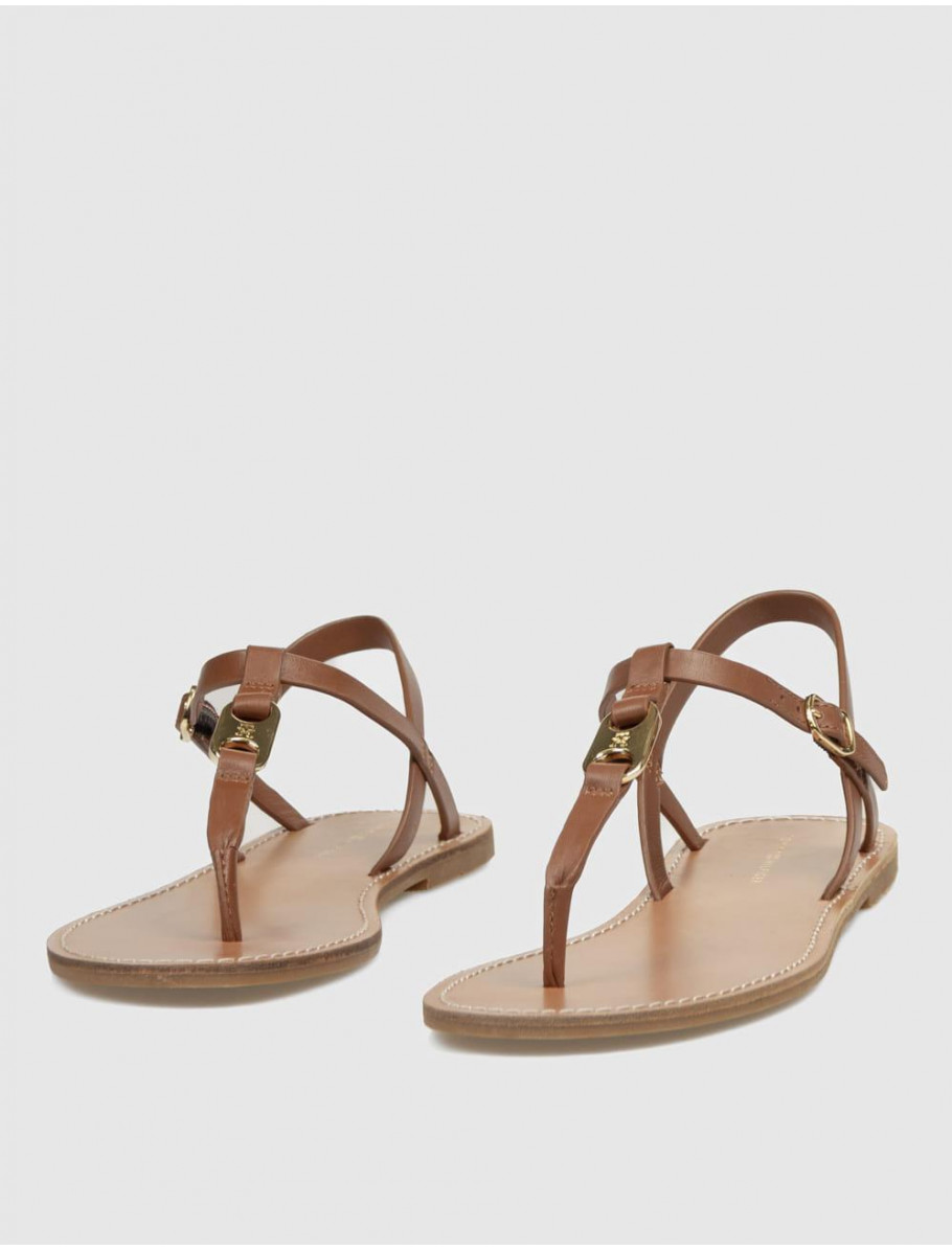 SANDALIA DE DEDO TOMMY HILFIGER LEATHER THONG SANDAL CUERO