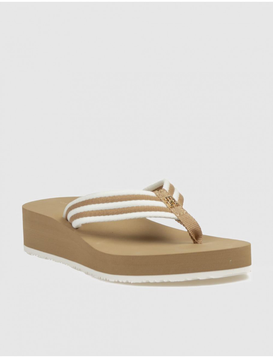 CHANCLA TOMMY HILFIGER TH STRIPE SUMMER SANDAL BEIG
