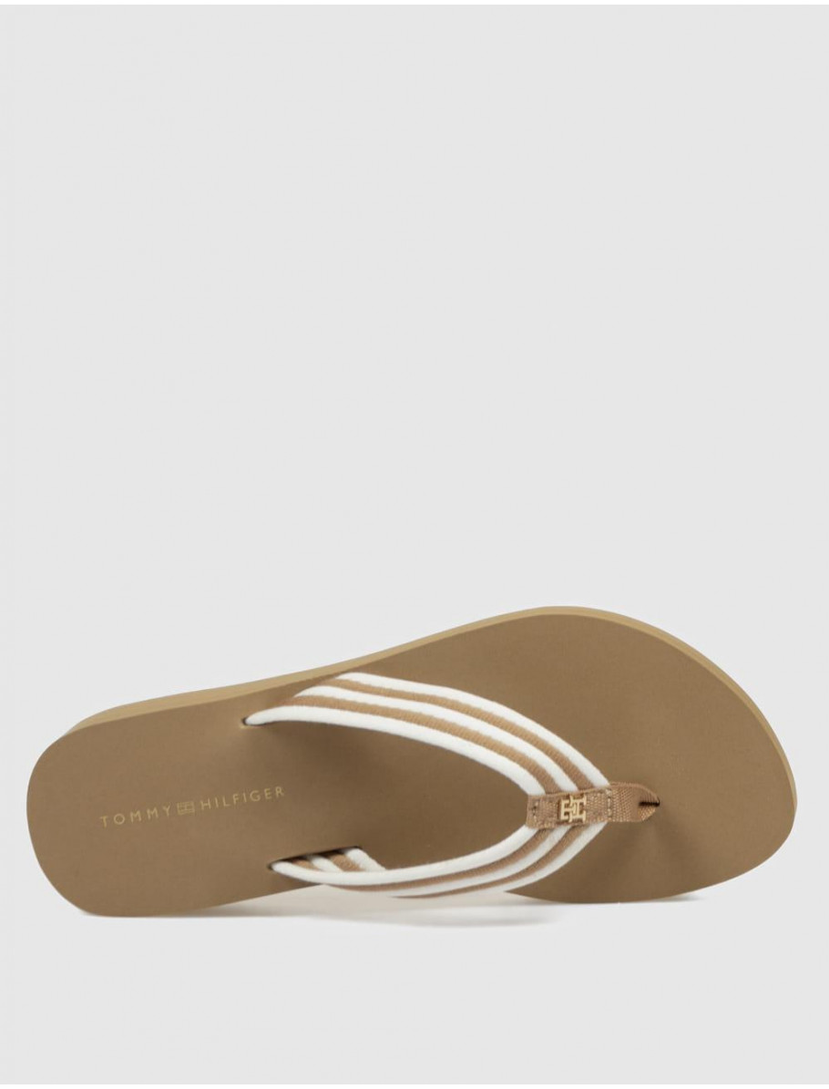 CHANCLA TOMMY HILFIGER TH STRIPE SUMMER SANDAL BEIG