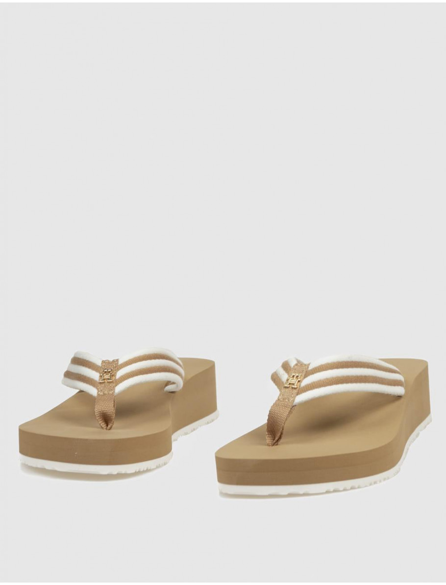 CHANCLA TOMMY HILFIGER TH STRIPE SUMMER SANDAL BEIG