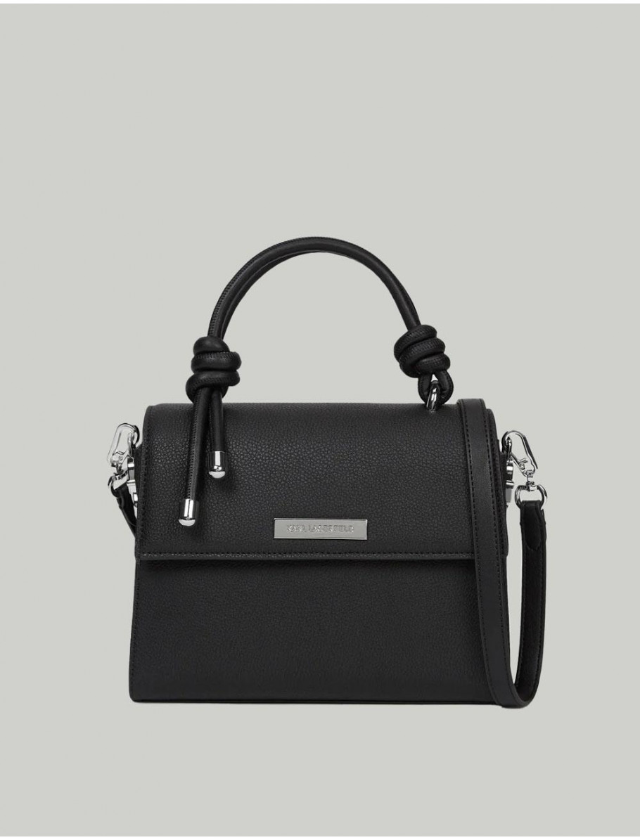 BOLSO KARL LAGERFED K PEBBLE CB STHL KNOTS NEGRO