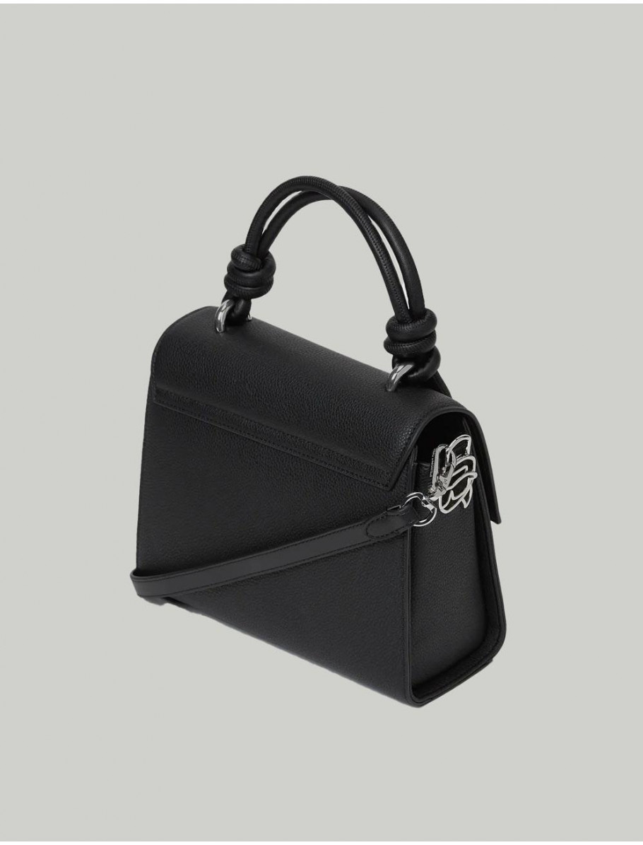 BOLSO KARL LAGERFED K PEBBLE CB STHL KNOTS NEGRO