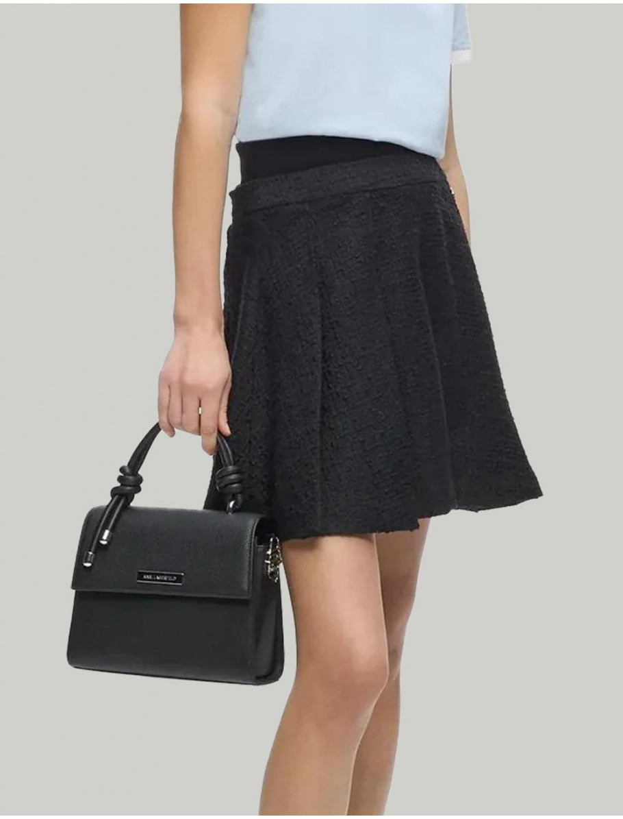 BOLSO KARL LAGERFED K PEBBLE CB STHL KNOTS NEGRO