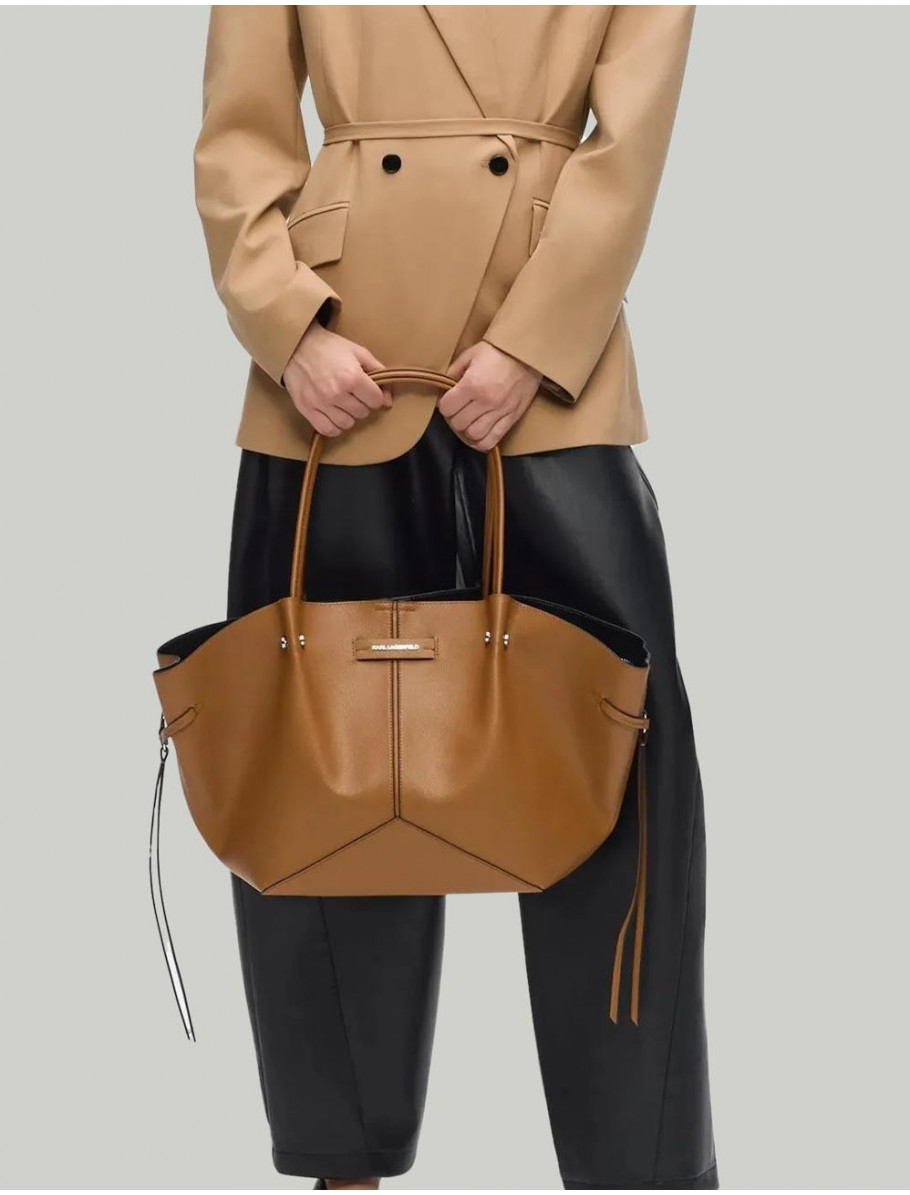 BOLSO KARL LAGERFED K RSG MD SQUARE TOTE PEB EMB CaMEL