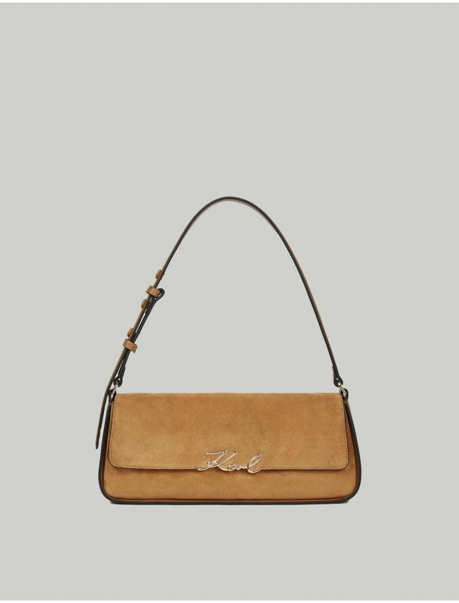 BOLSO KARL LAGERFED K SIGNATURE EW SHB SUEDE CaMEL