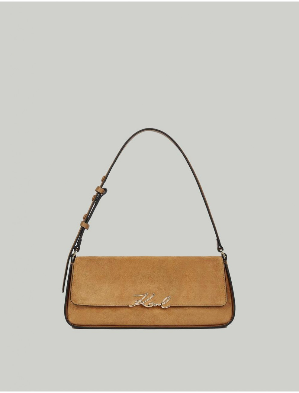 BOLSO KARL LAGERFED K SIGNATURE EW SHB SUEDE CaMEL
