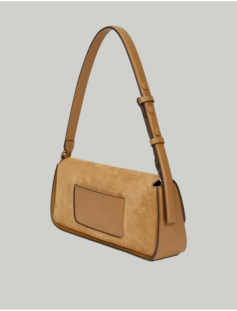 BOLSO KARL LAGERFED K SIGNATURE EW SHB SUEDE CaMEL