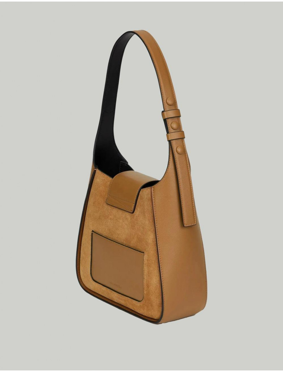 BOLSO KARL LAGERFED K SIGNATURE HOBO SUEDE CaMEL
