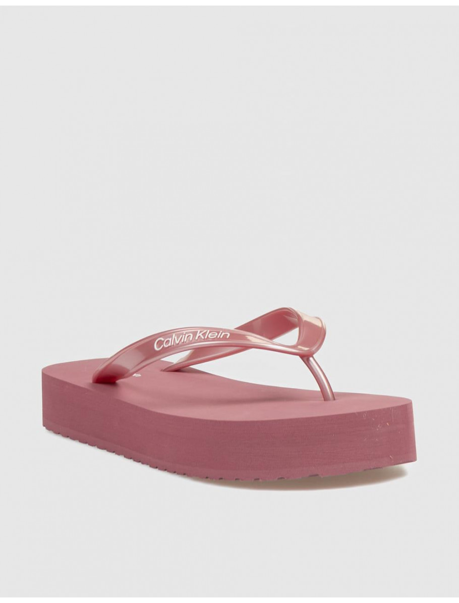 SANDALIA DE DEDO CALVIN KLEIN FLATFORM FLIP FLOP MET ROSA