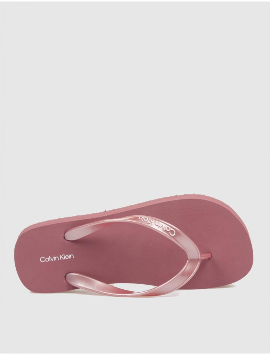 SANDALIA DE DEDO CALVIN KLEIN FLATFORM FLIP FLOP MET ROSA