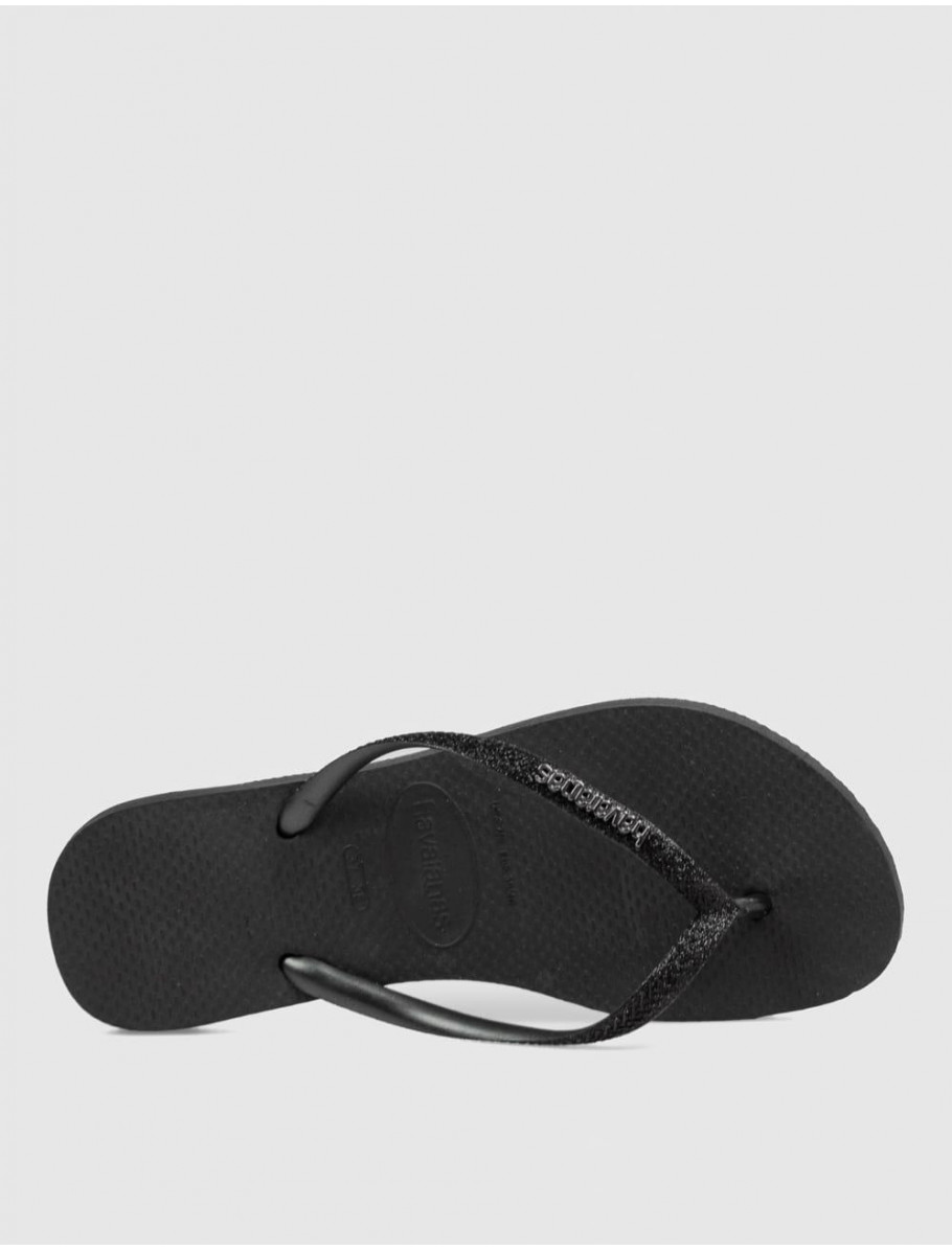 CHANCLA HAVAIANAS SLIM GLITTER II NEGRO