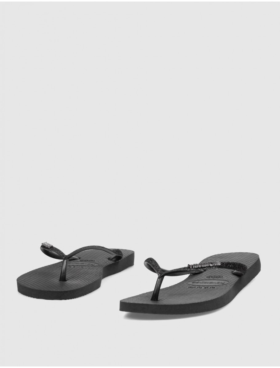 CHANCLA HAVAIANAS SLIM GLITTER II NEGRO