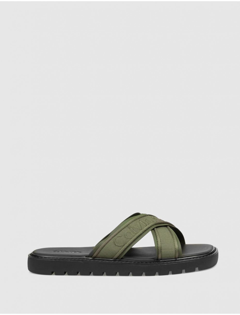 SANDALIA CALVIN KLEIN SQ MOLDED SANDAL XCROSS VERDE
