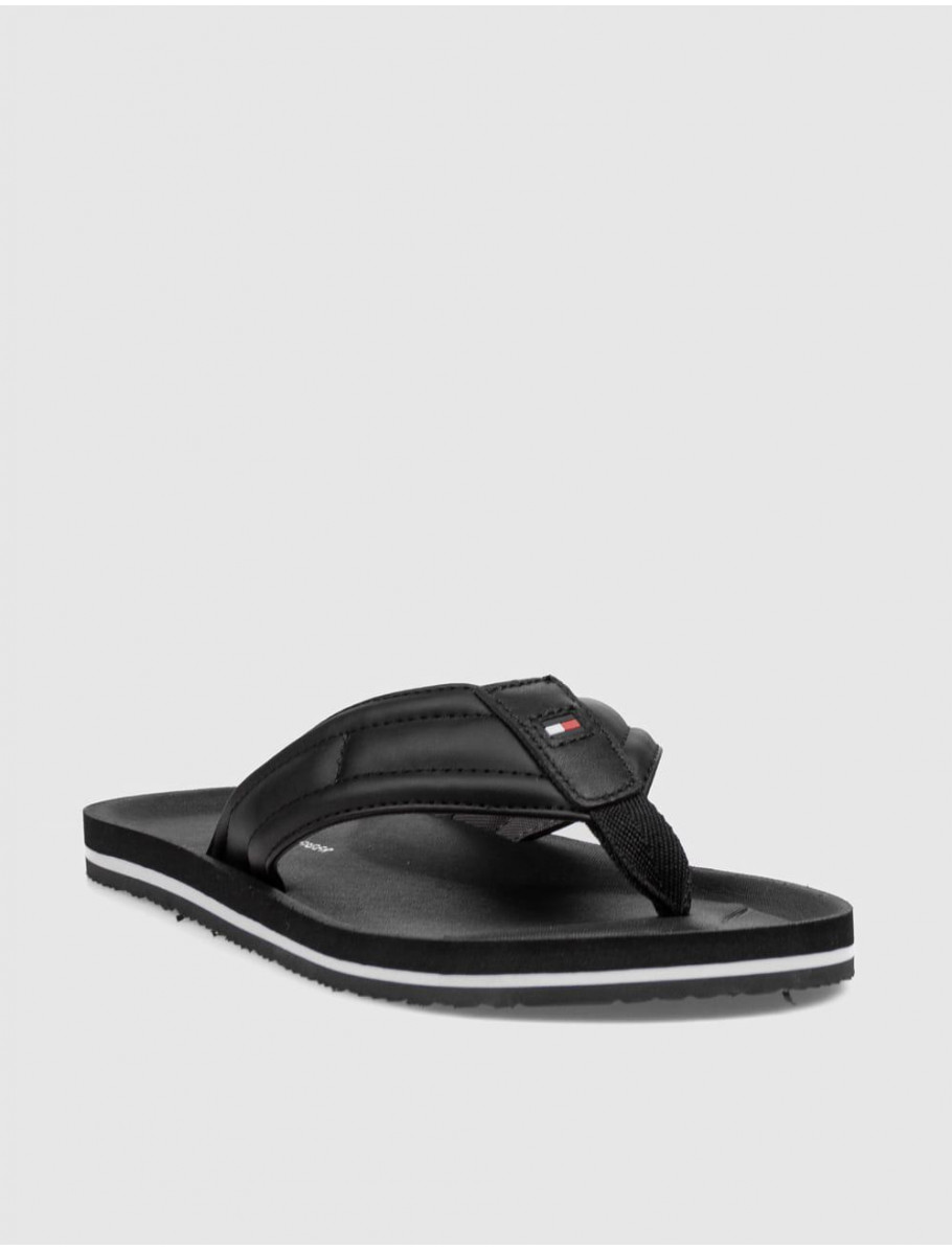 CHANCLA TOMMY HILFIGER HILFIGER PADDED BEACH SANDAL NEGRO