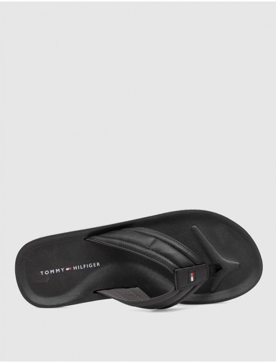 CHANCLA TOMMY HILFIGER HILFIGER PADDED BEACH SANDAL NEGRO