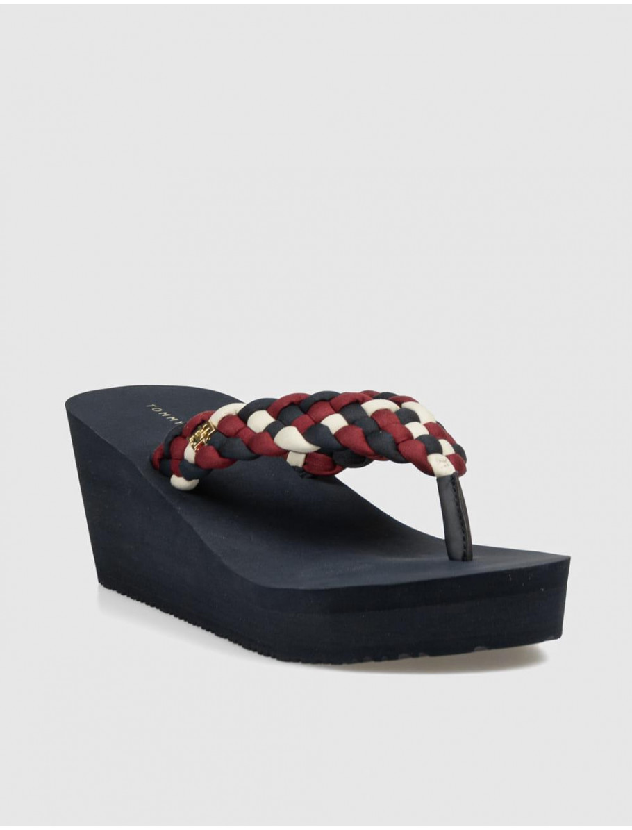 SANDALIA DE DEDO TOMMY HILFIGER TH WEDGE BRAIDED SUMMER MARINO