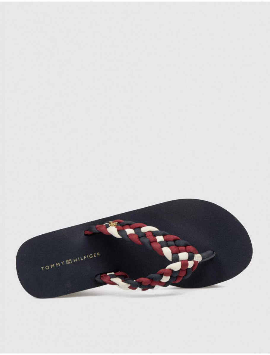 SANDALIA DE DEDO TOMMY HILFIGER TH WEDGE BRAIDED SUMMER MARINO