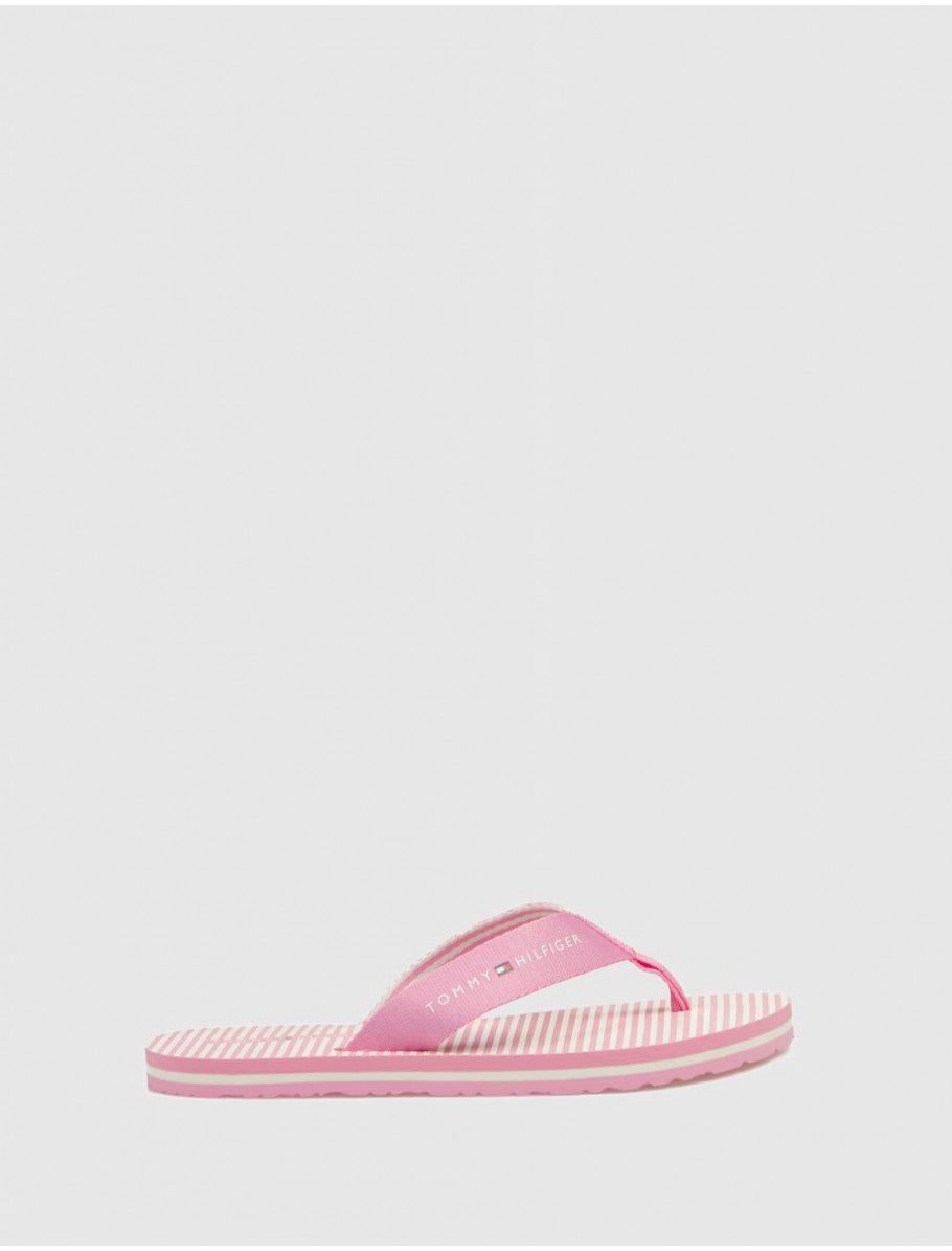 CHANCLA TOMMY HILFIGER TH ITHACA STRIPE SUMMER ROSA