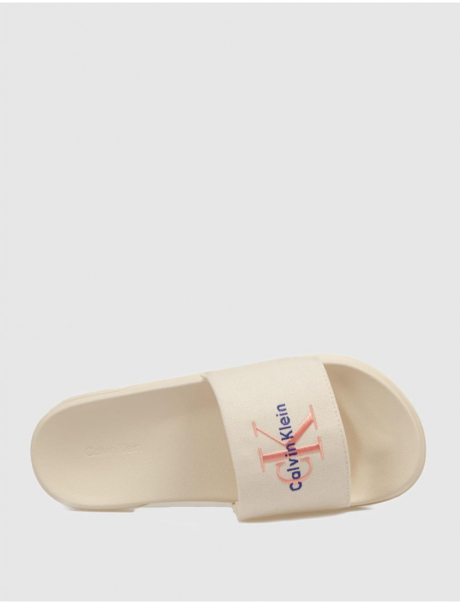 CHANCLA CALVIN KLEIN ESS SLIDE CV BEIG