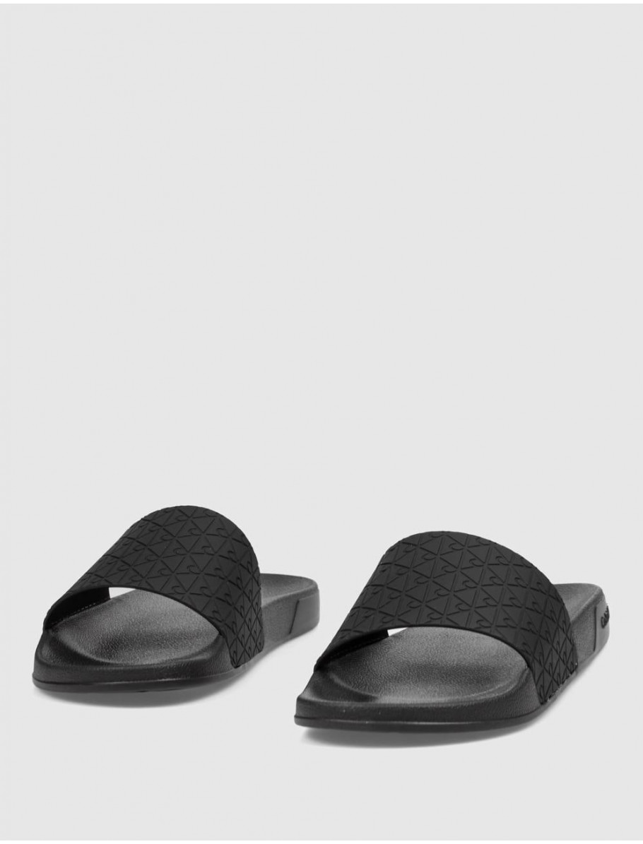 CHANCLA CALVIN KLEIN ESS SLIDE PU AOP NEGRO