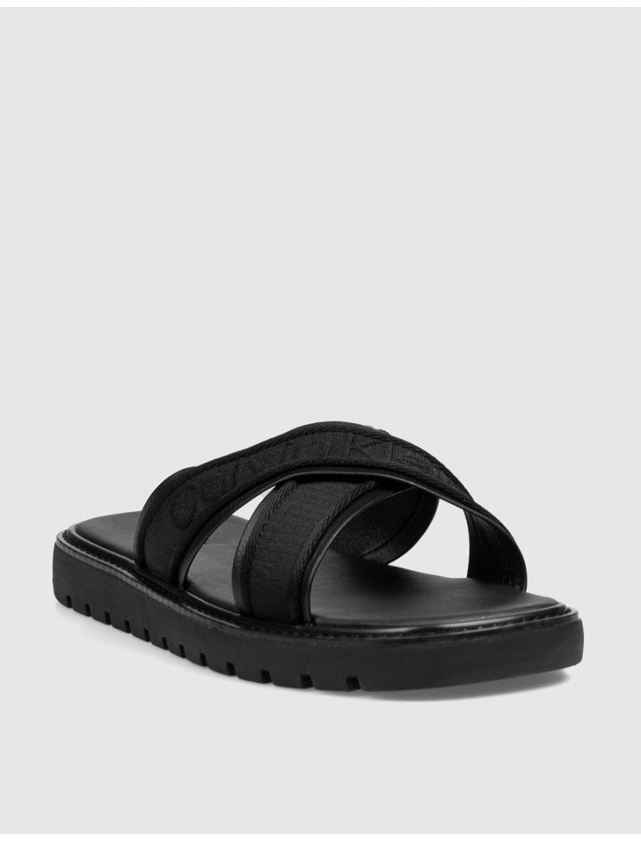 CHANCLA CALVIN KLEIN SQ MOLDED SANDAL XCROSS NEGRO
