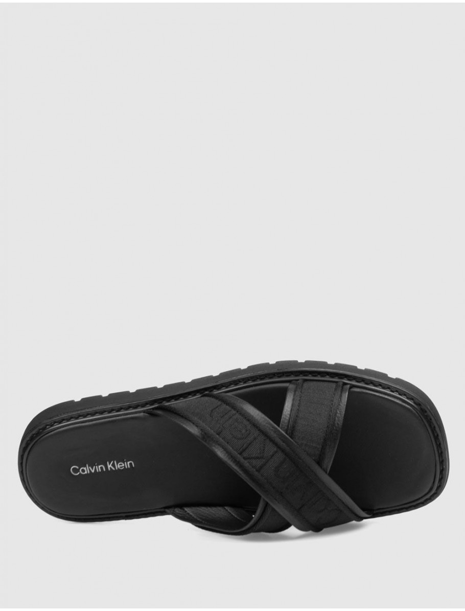 CHANCLA CALVIN KLEIN SQ MOLDED SANDAL XCROSS NEGRO