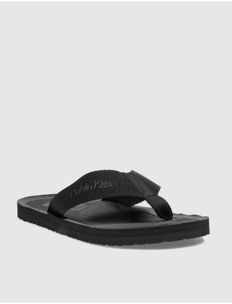 CHANCLA CALVIN KLEIN CITY THONG SLIDE NEGRO
