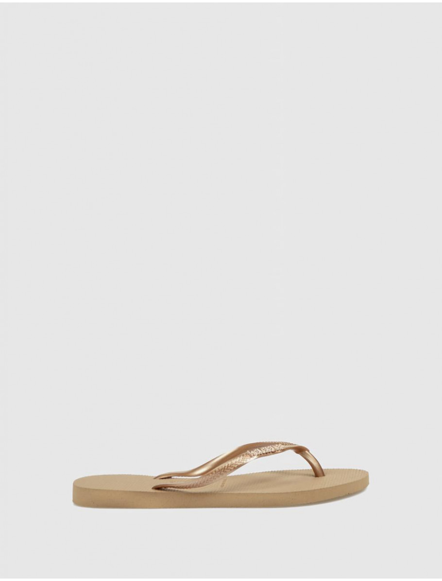 CHANCLA HAVAIANAS SLIM LOGO METALLIC ORO ROSADO