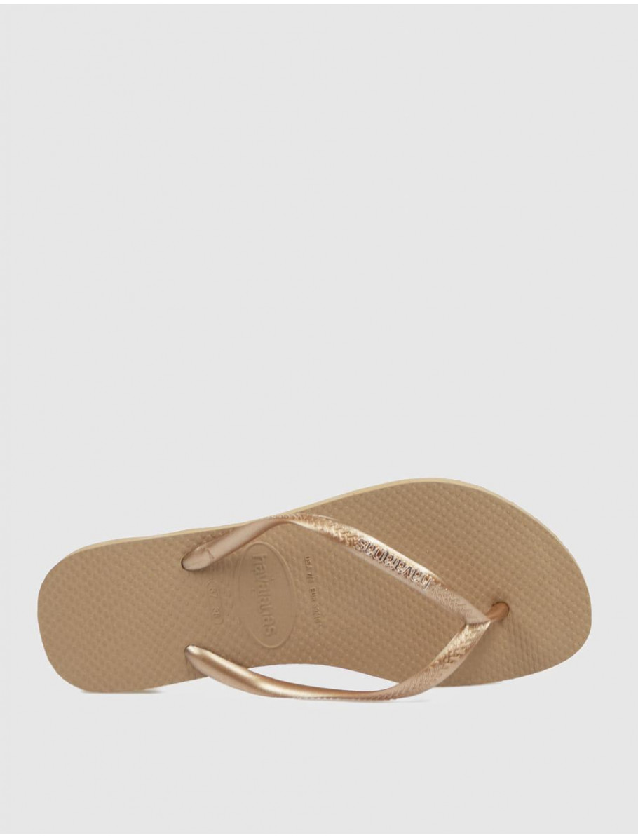 CHANCLA HAVAIANAS SLIM LOGO METALLIC ORO ROSADO