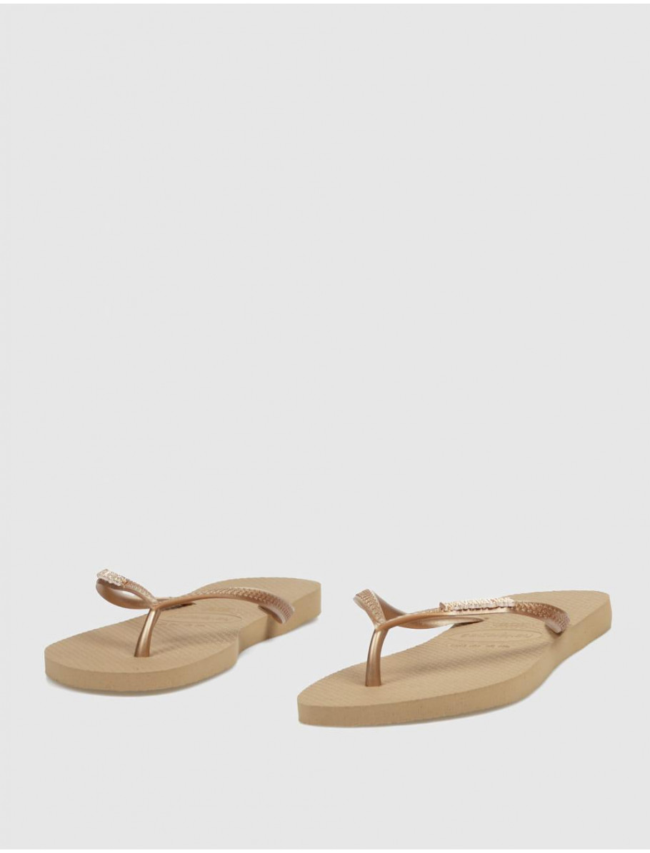 CHANCLA HAVAIANAS SLIM LOGO METALLIC ORO ROSADO