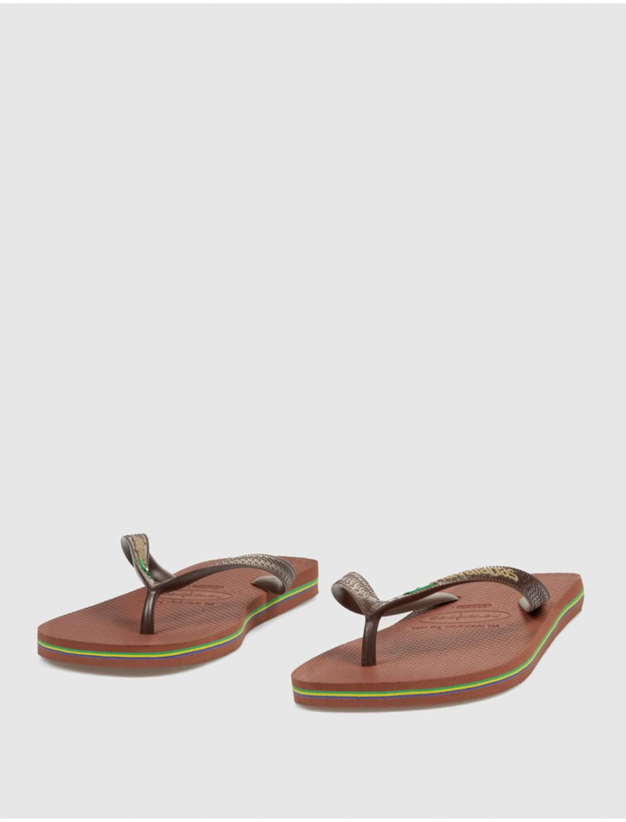 CHANCLA HAVAIANAS BRASIL LOGO CUERO