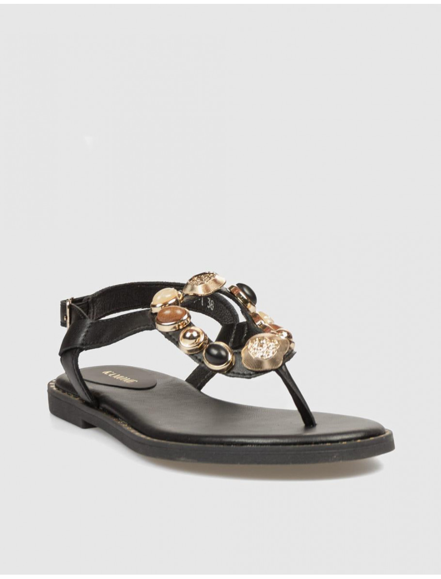SANDALIA DE DEDO KAMOME TRENDS HELEN NEGRO