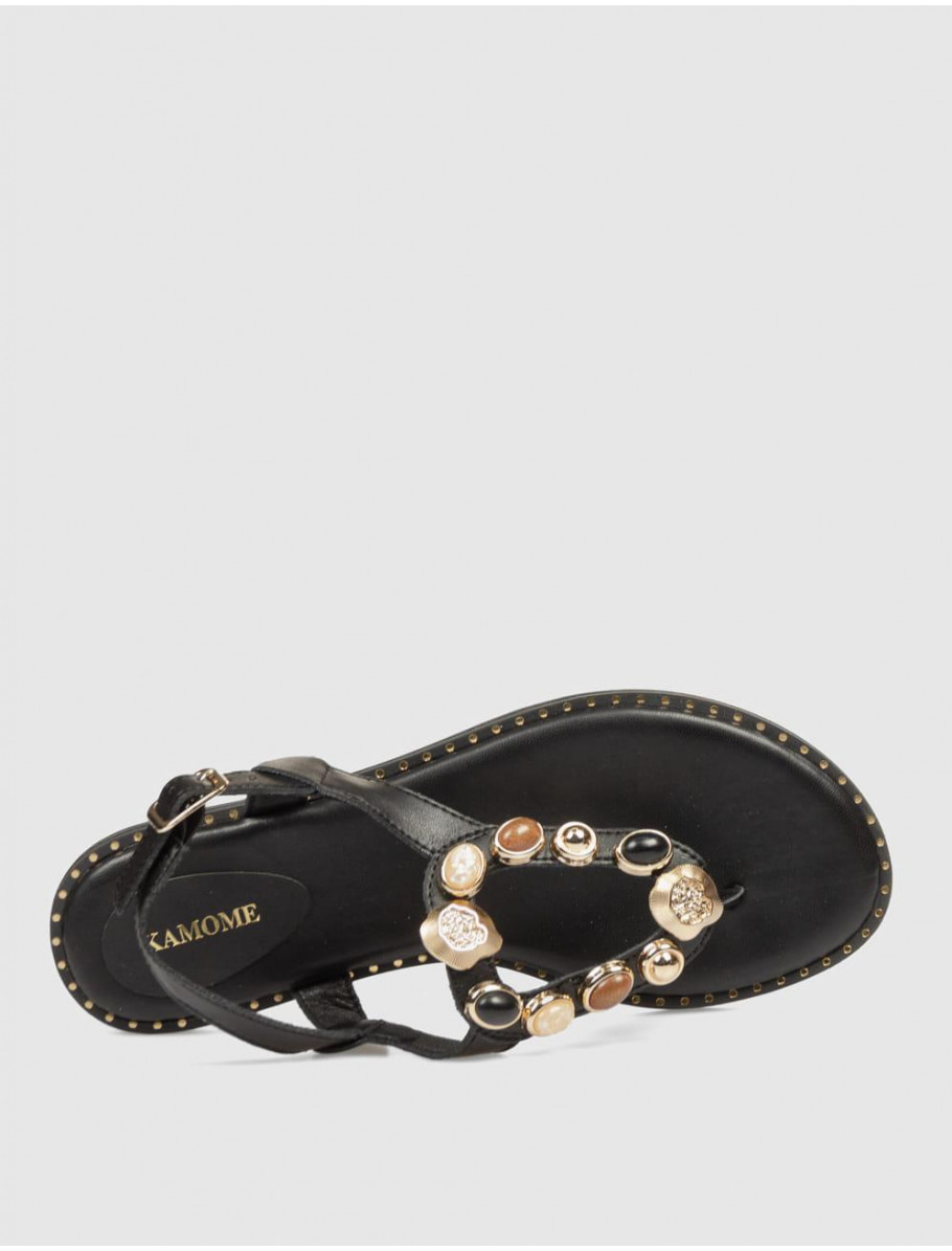 SANDALIA DE DEDO KAMOME TRENDS HELEN NEGRO