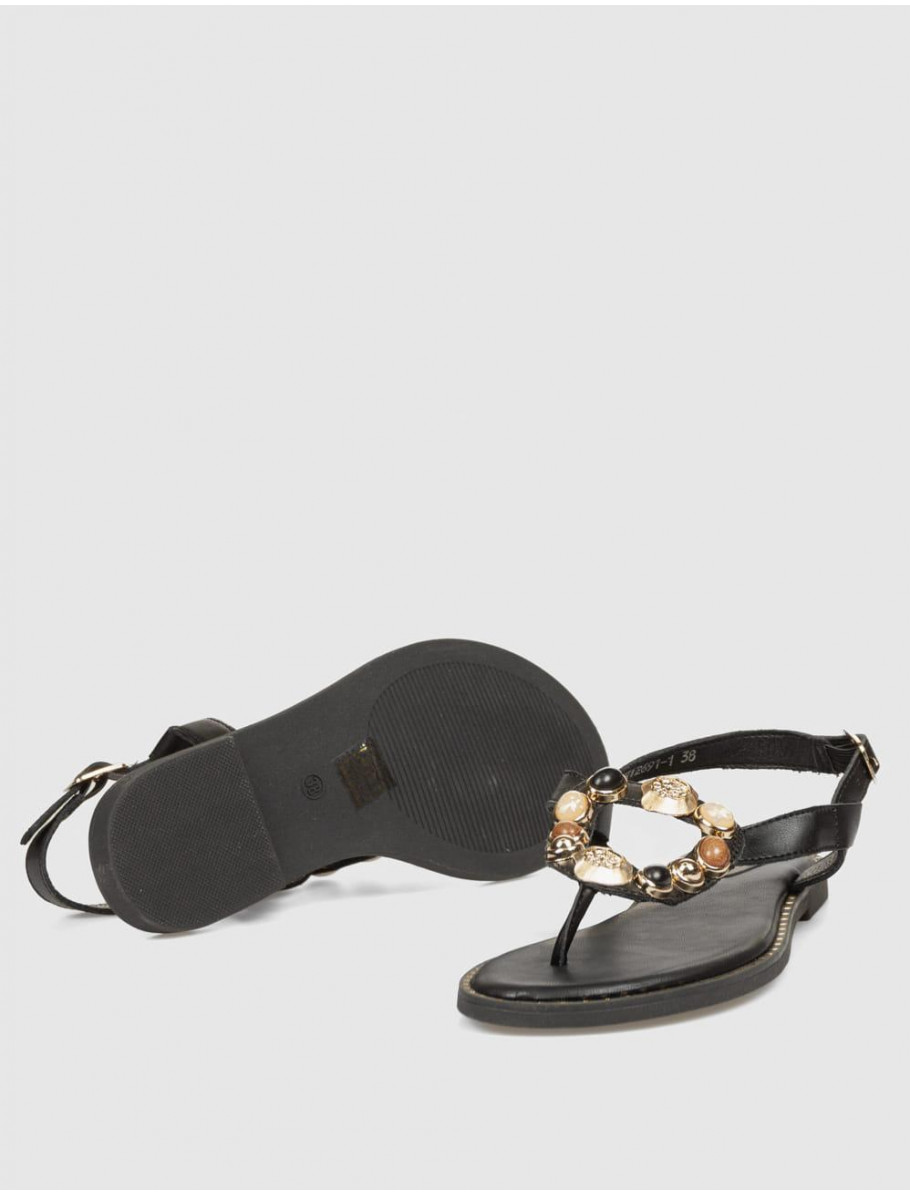 SANDALIA DE DEDO KAMOME TRENDS HELEN NEGRO