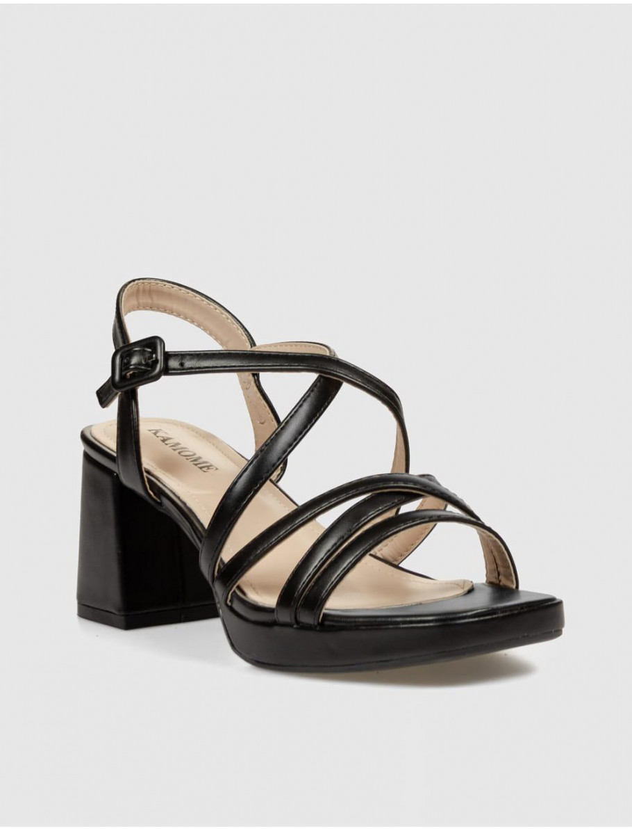 SANDALIA KAMOME TRENDS BUCCI NEGRO